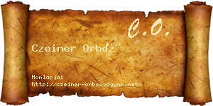 Czeiner Orbó névjegykártya